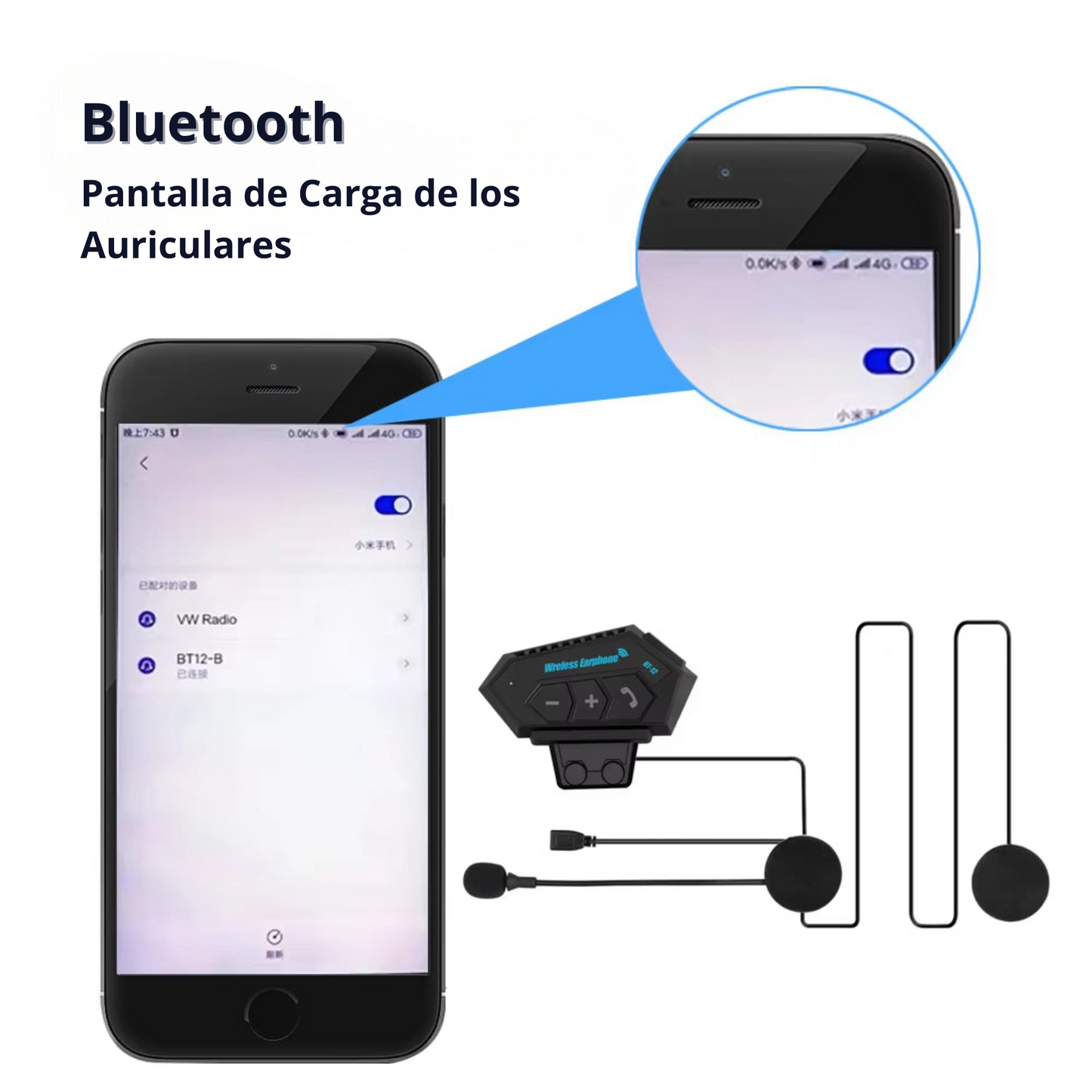 Moto Sound X Auriculares Bluetooth para Casco de Motocicleta, Inalámbricos, Manos Libres, Estéreo, Anti Interferencias, Impermeables, Reproductor de Música y Altavoz.