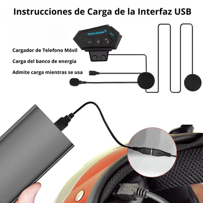 Auriculares inalámbricos para casco de motocicleta, manos libres, estéreo, resistente al agua, altavoz, anti - interferencias, reproductor de música.